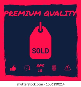 Sold tag symbol. Graphic elements for your design