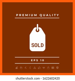 Sold tag symbol. Graphic elements for your design