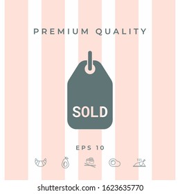 Sold tag symbol. Graphic elements for your design