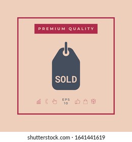 Sold tag symbol. Graphic elements for your design