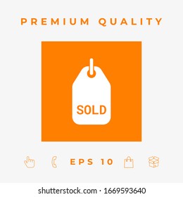 Sold tag symbol. Graphic elements for your design