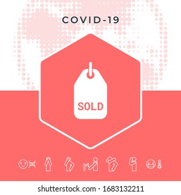 Sold tag symbol. Graphic elements for your design