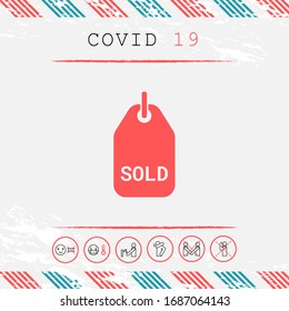 Sold tag symbol. Graphic elements for your design