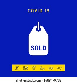 Sold tag symbol. Graphic elements for your design