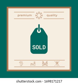 Símbolo de etiqueta vendido. Elementos gráficos para el diseño
