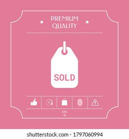 Sold tag symbol. Graphic elements for your design