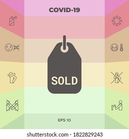 Símbolo de etiqueta vendida. Elementos gráficos para su diseño