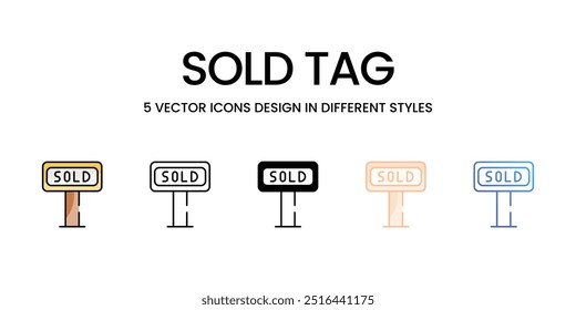 Iconos de vector de etiqueta vendidos listos para usar Ilustración vectorial