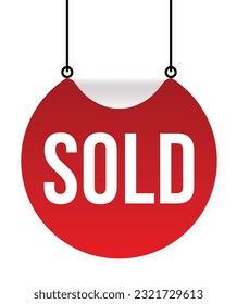 Sold Vector banner ribbon design.
