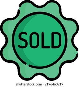 sold vector concept on white background. isolated illustration icon