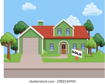 Sold Vector graphics suburbian house
