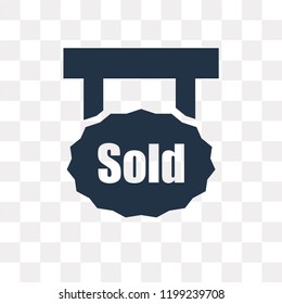 Sold vector icon isolated on transparent background, Sold transparency concept can be used web and mobile