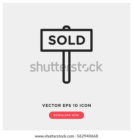 Sold vector icon, sold out symbol. Modern, simple flat vector illustration for web site or mobile app