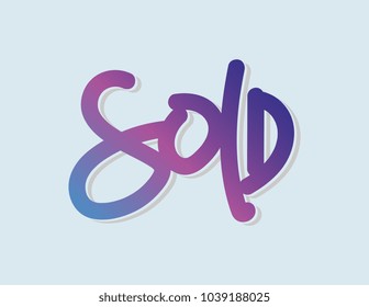 Sold. Vector lettering