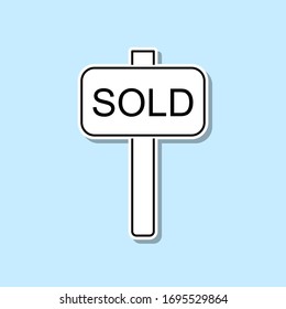 Sold vector sticker icon. Simple thin line, outline vector of real estate icons for ui and ux, website or mobile application