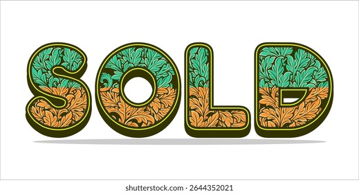 SOLD, word typography illustration for shop and store banner promotion.