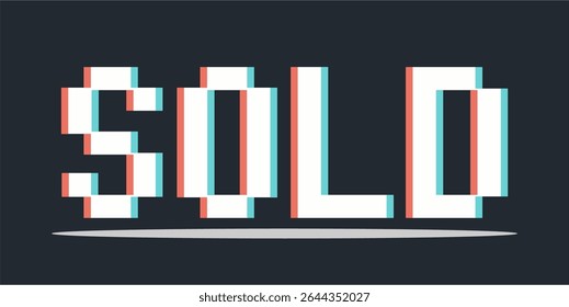 SOLD, word typography illustration for shop and store banner promotion.