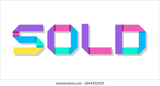 SOLD, word typography illustration for shop and store banner promotion.
