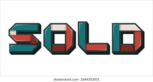 SOLD, word typography illustration for shop and store banner promotion.