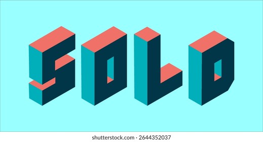 SOLD, word typography illustration for shop and store banner promotion.