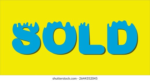 SOLD, word typography illustration for shop and store banner promotion.