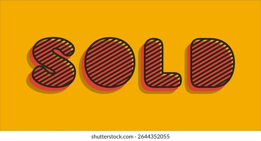 SOLD, word typography illustration for shop and store banner promotion.