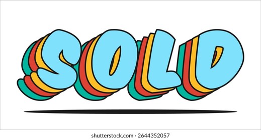 SOLD, word typography illustration for shop and store banner promotion.