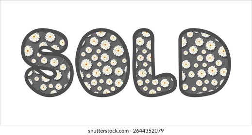SOLD, word typography illustration for shop and store banner promotion.