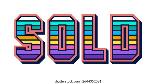 SOLD, word typography illustration for shop and store banner promotion.