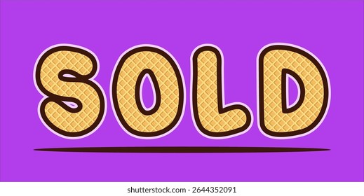 SOLD, word typography illustration for shop and store banner promotion.