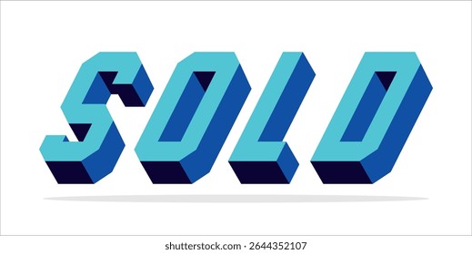 SOLD, word typography illustration for shop and store banner promotion.