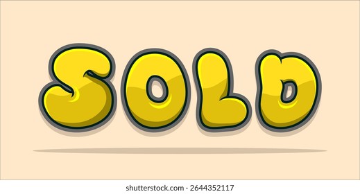 SOLD, word typography illustration for shop and store banner promotion.