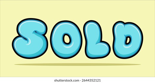 SOLD, word typography illustration for shop and store banner promotion.