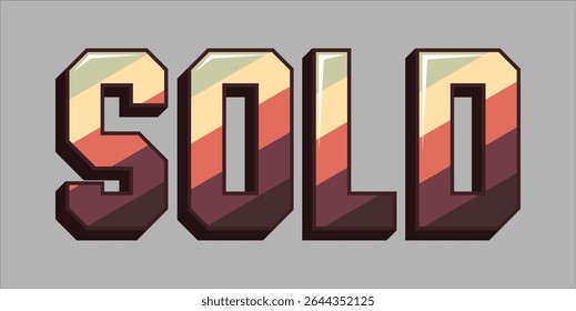 SOLD, word typography illustration for shop and store banner promotion.