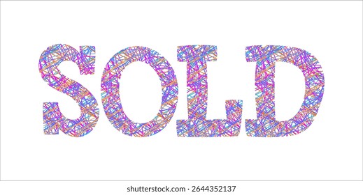 SOLD, word typography illustration for shop and store banner promotion.