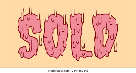 SOLD, word typography illustration for shop and store banner promotion.