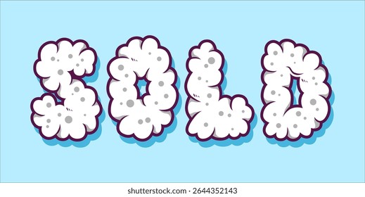 SOLD, word typography illustration for shop and store banner promotion.