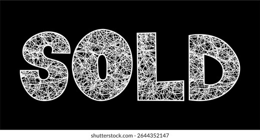 SOLD, word typography illustration for shop and store banner promotion.