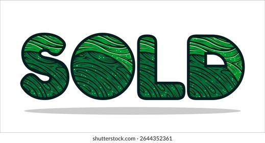 SOLD, word typography illustration for shop and store banner promotion.