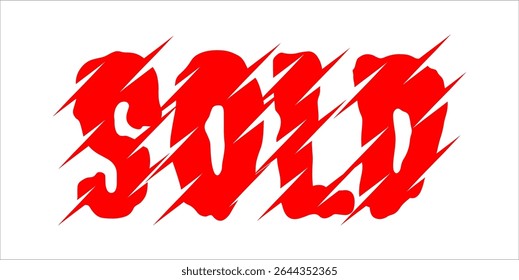 SOLD, word typography illustration for shop and store banner promotion.