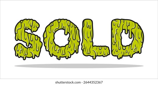 SOLD, word typography illustration for shop and store banner promotion.