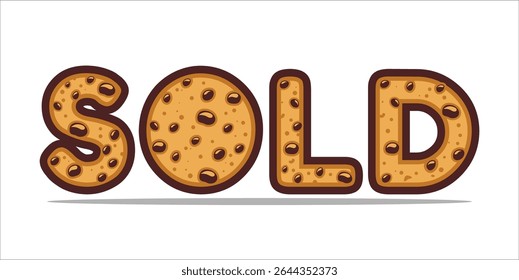 SOLD, word typography illustration for shop and store banner promotion.