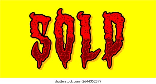 SOLD, word typography illustration for shop and store banner promotion.