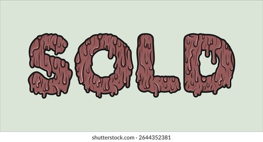 SOLD, word typography illustration for shop and store banner promotion.
