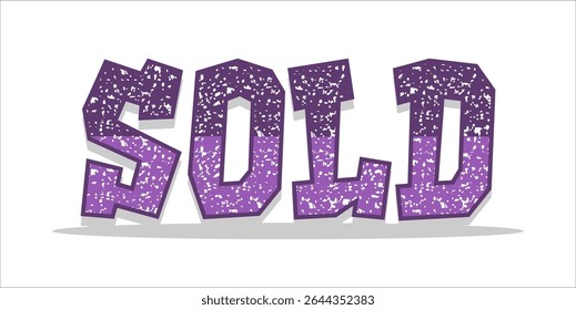 SOLD, word typography illustration for shop and store banner promotion.