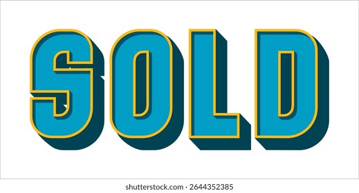 SOLD, word typography illustration for shop and store banner promotion.