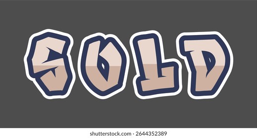 SOLD, word typography illustration for shop and store banner promotion.