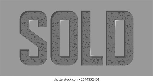 SOLD, word typography illustration for shop and store banner promotion.