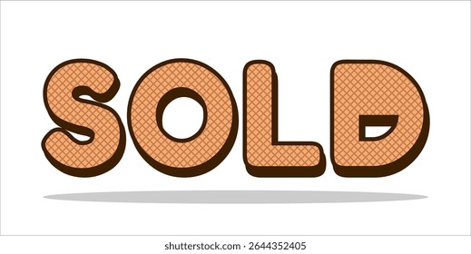 SOLD, word typography illustration for shop and store banner promotion.
