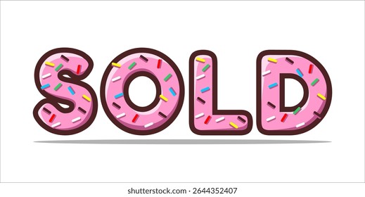 SOLD, word typography illustration for shop and store banner promotion.